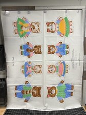Vintage Fabric Panels Cut  Sew FAT CAT FAMILY Cranston Print Works UNCUT RARE