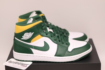 Air Jordan 1 Mid Sonic | Green | Größe UK6,5 US7,5 | White Yellow Brazil AJ1