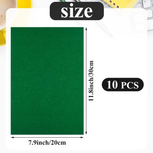 10PCS Green Self Adhesive Felt Fabric Sheets Sticky Felt Sheets for Craft Sup... - Picture 2 of 7