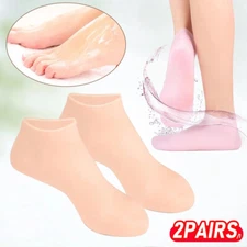 2 Pairs Women's Foot Care Silicone Socks,Women Foot spa Pedicure Silicone Socks