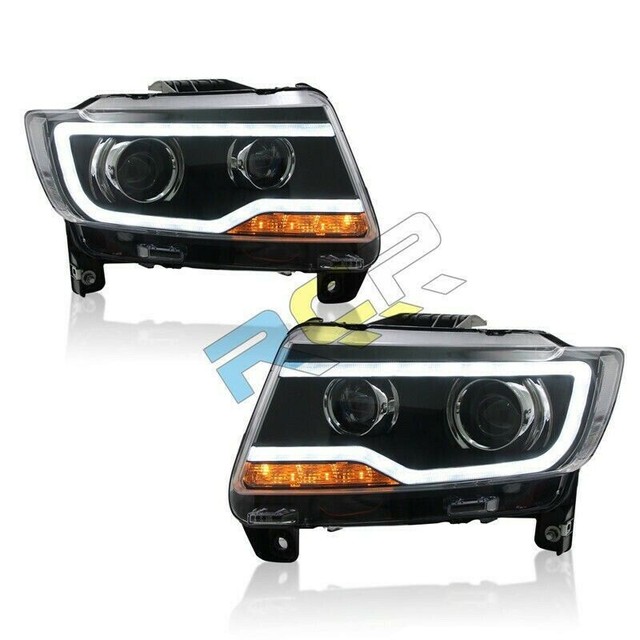 HID Headlights For 20112013 Jeep Grand Cherokee Front Bumper LED Bixenon Lamps eBay