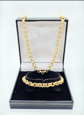 Kids Gold Belcher Chain Boys Girls Patterned 9ct Gold Filled 18