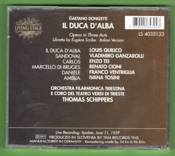Donizetti - IL DUCA D'ALBA - CD (Brand New Sealed) - Image 2 of 2