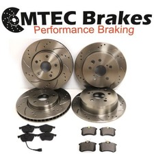ASTRA MK5 1.8 SPORT H 2004- FRONT & REAR DRILLED GROOVED BRAKE DISCS plus PADS