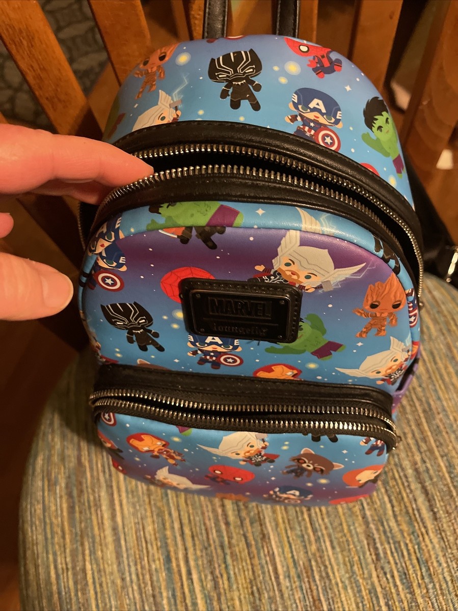Disneyland Loungefly Chibi Faux Leather Backpack Avengers  display picture 1