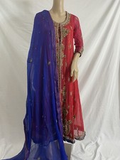 pakistani maxi gown style kameez shalwar chiffon embroidery bust 39 Medium