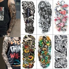 6 Sheet Temporary Heart Skull Rose Tattoo Stickers Waterproof Arm Body Art