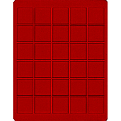 LINDNER 2115E Velour Inserts Displays Light Red 30X Square Compartments 38 MM