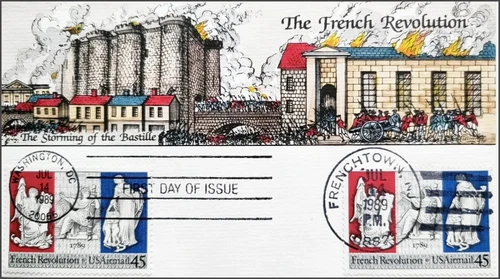 Bicentennial French Revolution 45c AirMail Stamp FDC HP Collins#D1601 S#C120