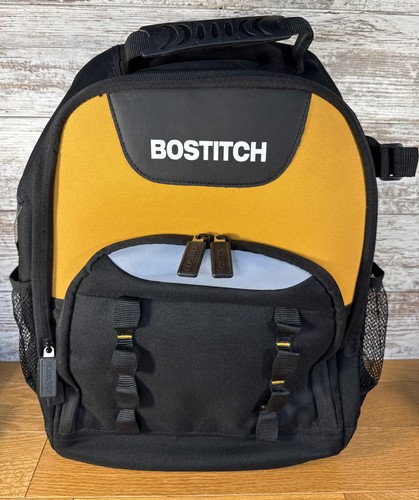 Bostitch Tool Storage Backpack Tote Bag Mechanic Construction Black & Yellow