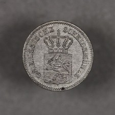 1871 Hesse-Darmstadt German States Silver 1 Kreuzer