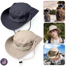 Boonie Bucket Hats Outdoor Fishing Hunting Wide Brim Mesh Camo Safari Sun Cap US