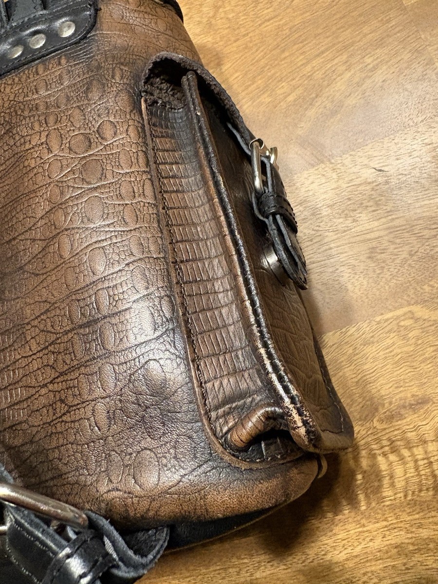 Freebird By Steven Brown Distressed Croc Leather Small  display picture 1