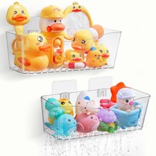 Clear Bath Toy Storage, Large Capacity Bath Toy Holder, Quick Dry Bathtub Toy...
