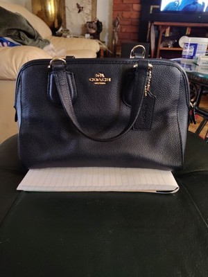 Coach Navy Blue Pebble Leather Purse