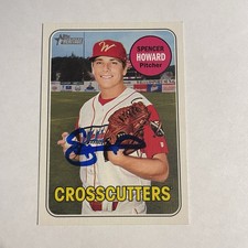 2018 Topps Heritage Minors Spencer Howard RC Rookie Card Signed On Card IP Auto. rookie card picture