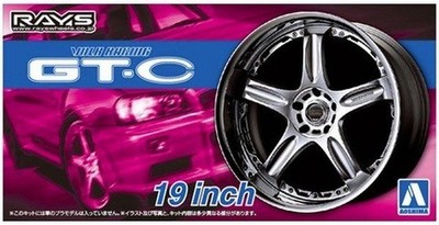 Aoshima 1/24 Model Car Tuned Parts(70)Rays Volk Racing GT-C 19''Wheels&Tires Set