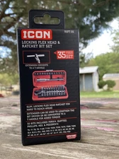ICON RXFT-35 Locking Flex Head Ratchet and Bit Set 35 Piece NEW 