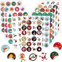 Adventskalender Zahlen, 240 StüCk Adventskalender Zahlen Aufkleber, Weihnachten