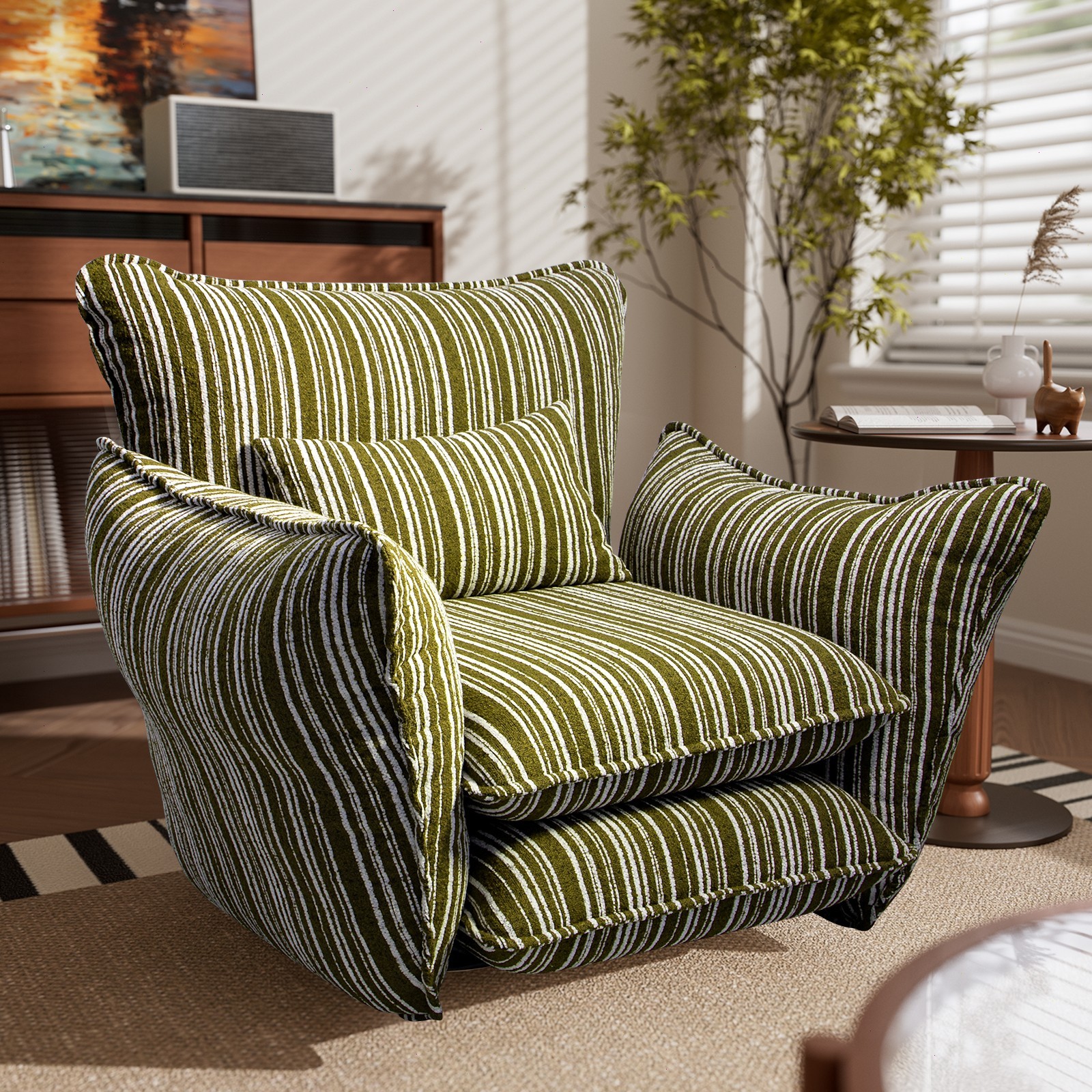 For Living Room With Cushions 350 Lb Lounge Chair With Lumbarpillow