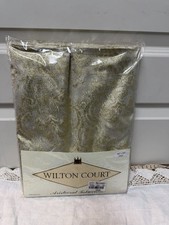 Tovaglia ovale vintage Wilton Court NUOVO VECCHIO STOCK aristocratico oro damascato 60x84