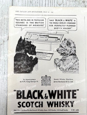 Black & White Scotch Whisky Dogs Trafalgar Plaques 1947 vintage print advert