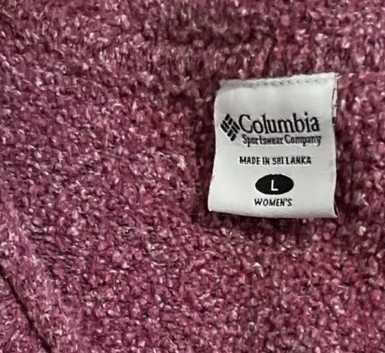 Columbia 毛衣女式大号紫色运动衫套衫运动装羊毛 — 第 2/2 张图片