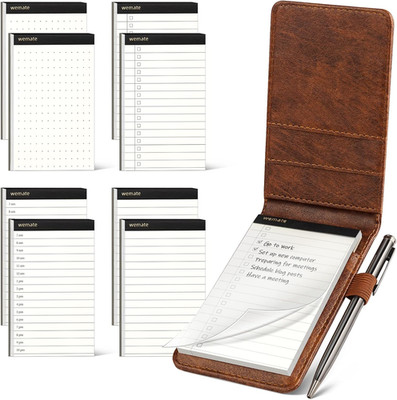 10 Pieces Notepad Holder Set Pocket Notebook - Included Mini Pocket Notepad Hold