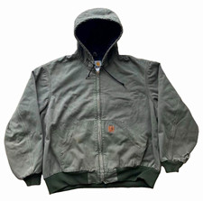 Carhartt Men's 2XL Gray Hooded Full Zip Quilted Lined Workwear Jacket