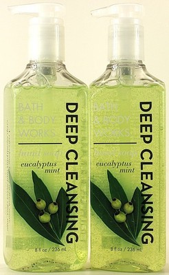 QTY 2 -  Bath & Body Works EUCALYPTUS MINT Deep Cleansing Gel Hand Soap 8oz