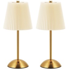 2-Pack Cordless Rechargeable Table Lamp 3-Color Dimmable Touch Control, 3000m...