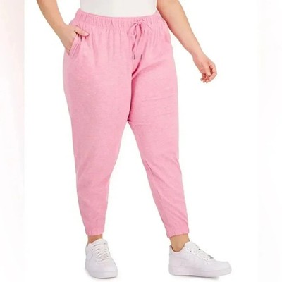 ID Ideology Women's Off-Duty Plus Size Jogger Pants Candy Pink Size 2X NWT