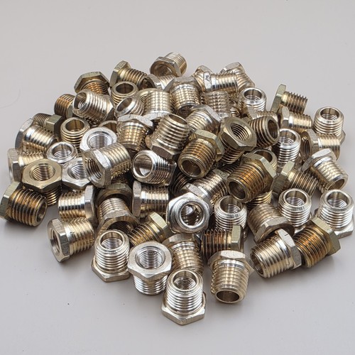 1/4"ร1/8" NPT Brass Pipe Bushings - 78 Pieces