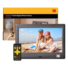 KODAK 7 Inch Wood Digital Picture Frame with Remote Control, 1024x600 IPS Scr...