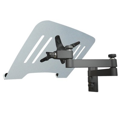 Laptop Wandhalterung schwarz + Adapterplatte silber für Notebook Tablet Netbook