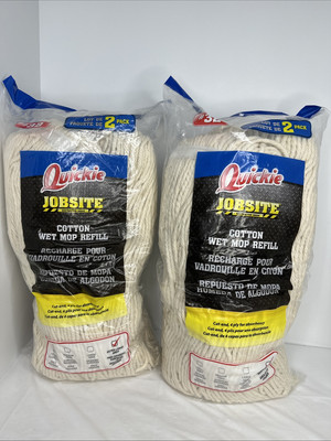 2 Packs Quickie Jobsite #32 Heavy-Duty Wet Mop Head Refill Extra Large  4 Total