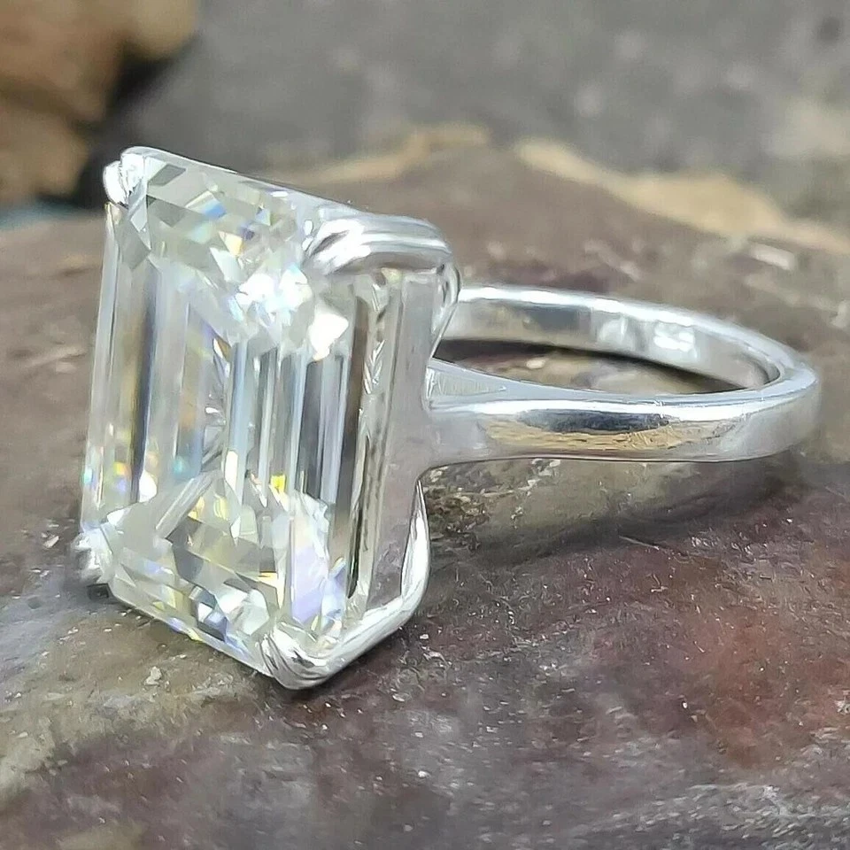 Anello di fidanzamento in argento sterling 925 con diamanti coltivati in... - Immagine 3 di 4