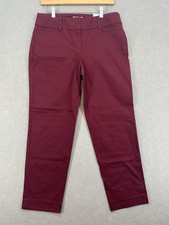 Ann Taylor NWT Pants Ankle Straight Sz 4 Cranberry Work Office Business Women  s