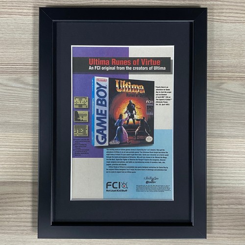 Ultima Runes Of Virtue Nintendo Gameboy Gioco Video Retro Arte