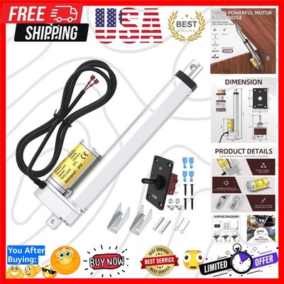 1000N 12 Volt Linear Actuator 8 Inch Stroke 200MM Heavy Duty Linear Motion Ac...