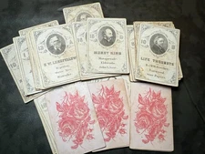 VTG 1880S GAME OF AUTHORS PLAYING TRADING TRADE CARDS HISTORICAL ANTIQUE OLD LOT