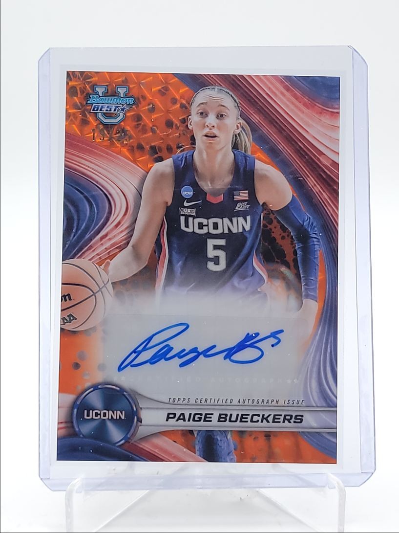 PAIGE BUECKERS 2024-25 BOWMAN U BEST ORANGE GEOMETRIC AUTO /25 Q4441