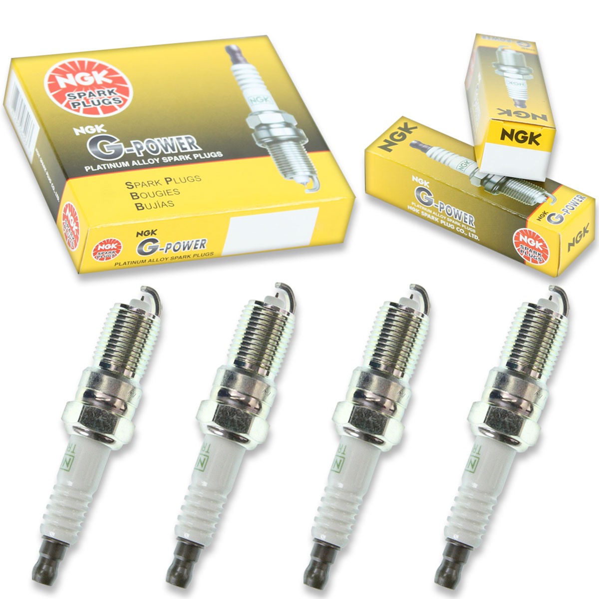 4pcs 87-90 OMC 2.3L Cobra NGK G-Power Spark Plugs Stern Drive Kit Set Engine az