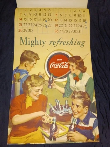 Vintage Original 1952 COCA-COLA Bottlers Calendar Dec. 1951 Santa COMPLETE Coke