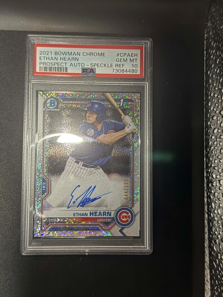 ETHAN HEARN 2021 BOWMAN CHROME RC PROSPECT AUTO SPECKLE REFRACTOR PSA 10 #CPAEH - Image 2 of 3