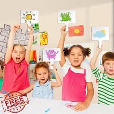 HFWTWPY Dry Erase Paddles 18-Pack, 8x12 Double-Sided Whiteboards with Handles