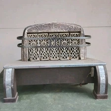 Antique Vintage  Fireplace Gas Grate Ceramic Insert Art Deco  