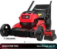 Electric PowerSmart (PS76821) 80V MAX 21" Cordless Lawn Mower, 3-in-