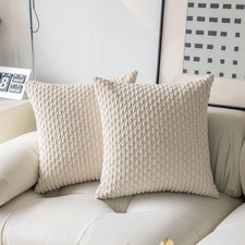Kevin Textile Pack of 2 Corduroy Decorative Throw Pillow Covers 22x22 Inch So...