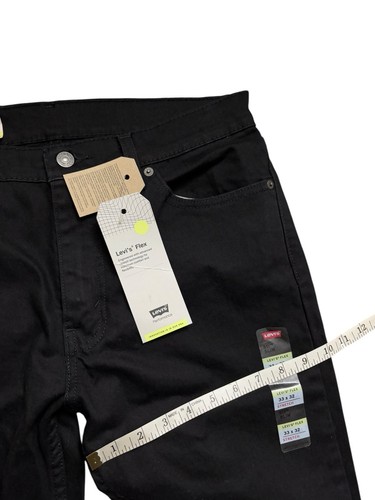 NEW Levi's Jeans Mens Size 33x32 Black 511 Slim Stretch Flex Straight Dark Wash - Picture 12 of 14